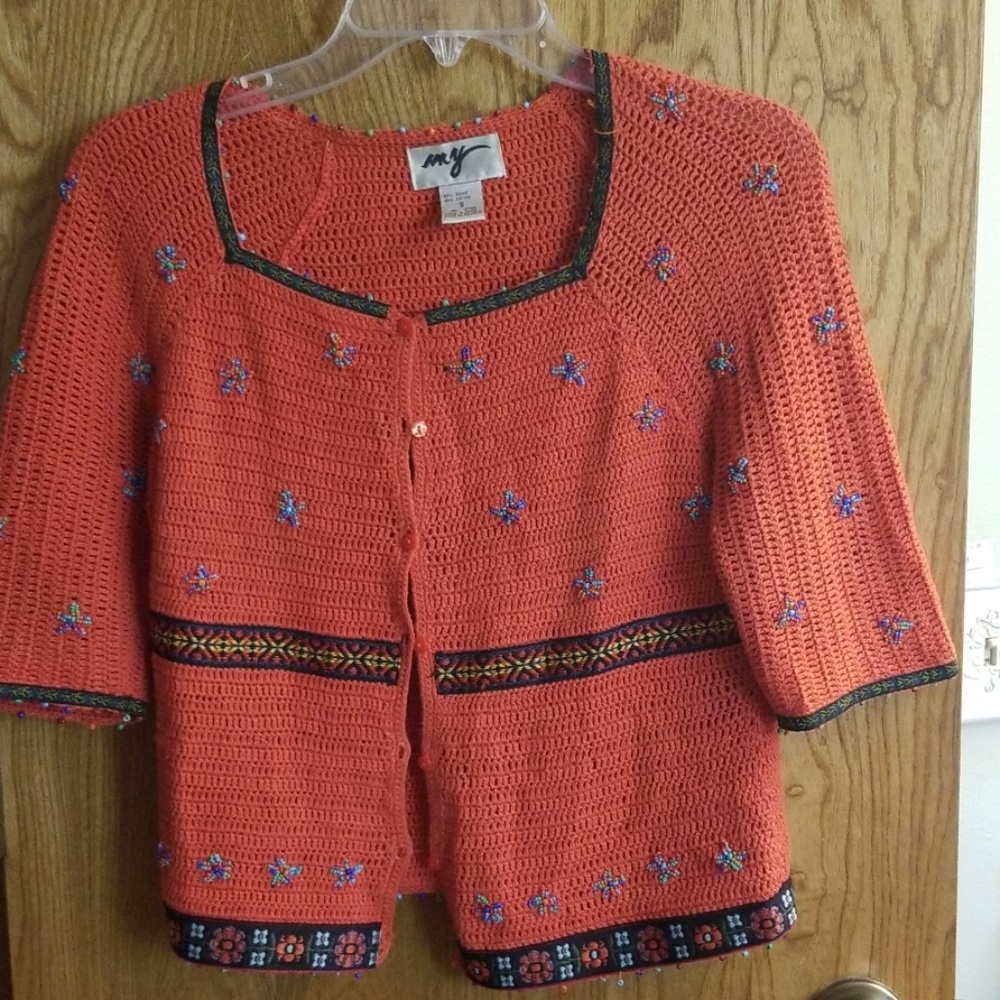 Hand beaded Knitted sweater